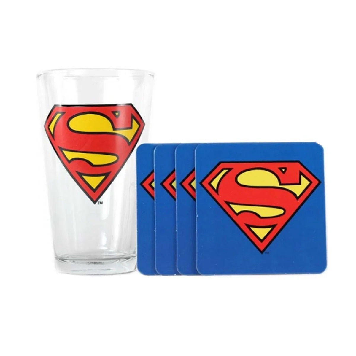 DC Comics Superman Glass & Coaster Set