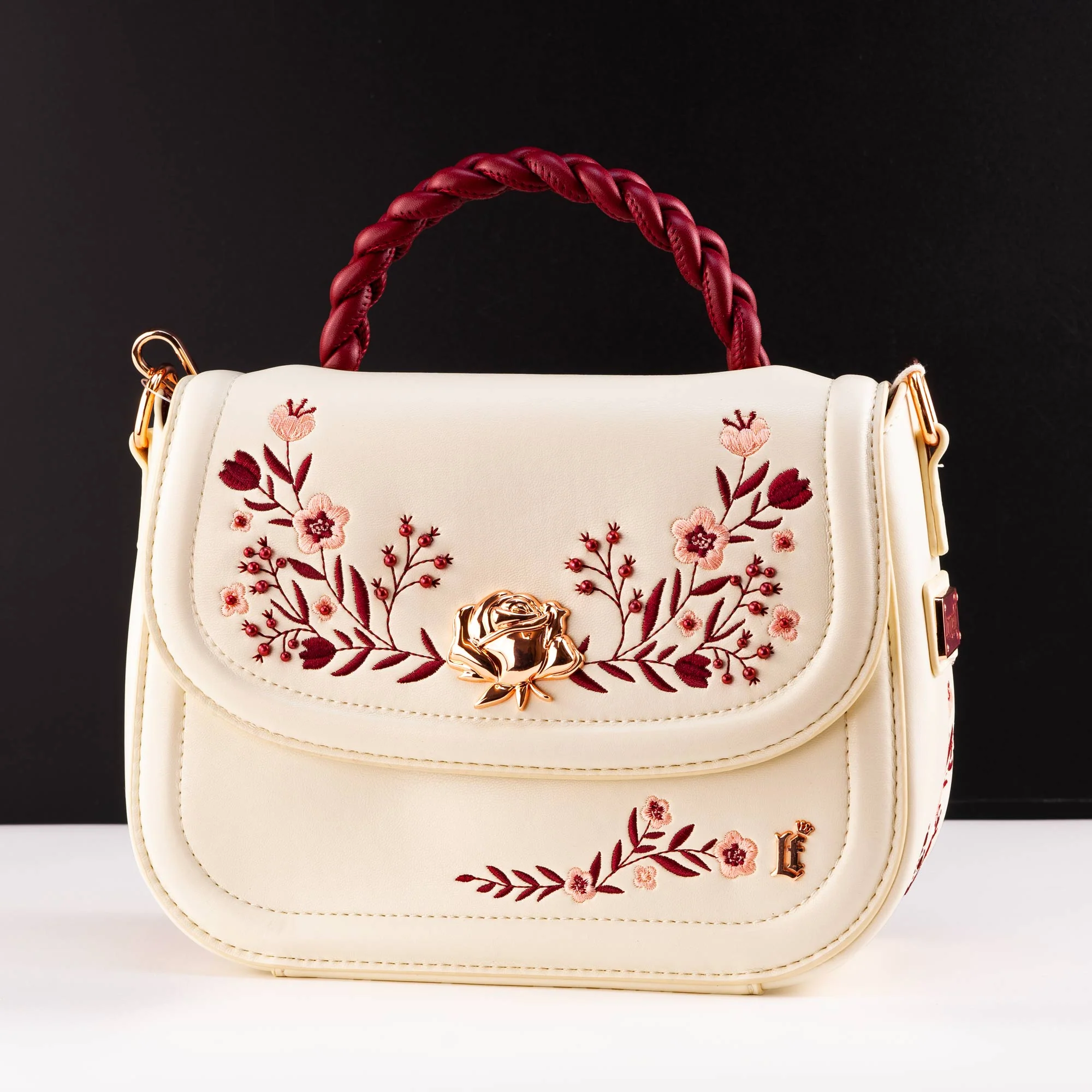 Loungefly Originals Cream & Red Floral Crossbody Bag