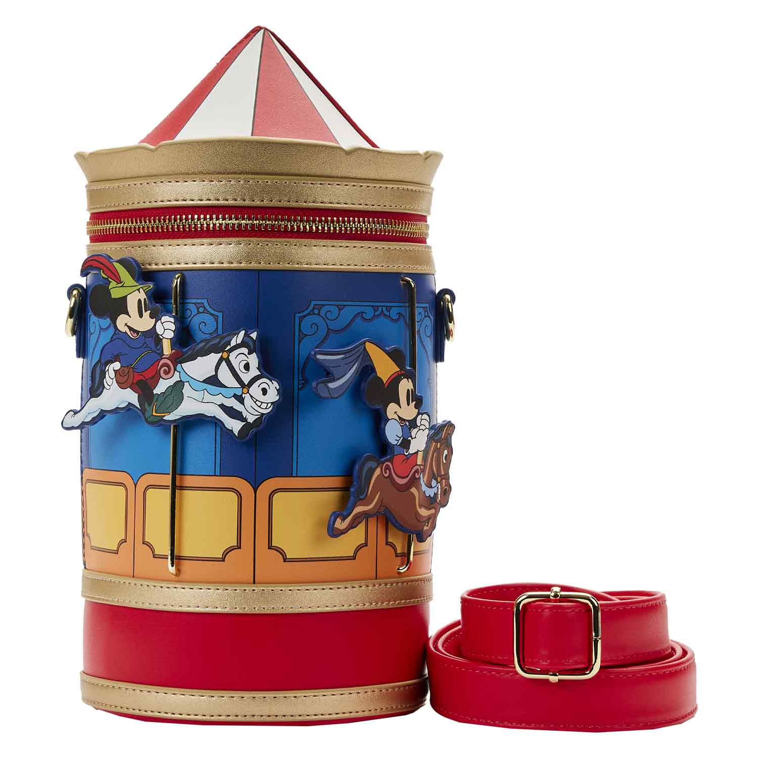 Loungefly x Disney Brave Little Tailor Mickey Minnie Carousel Crossbody Bag