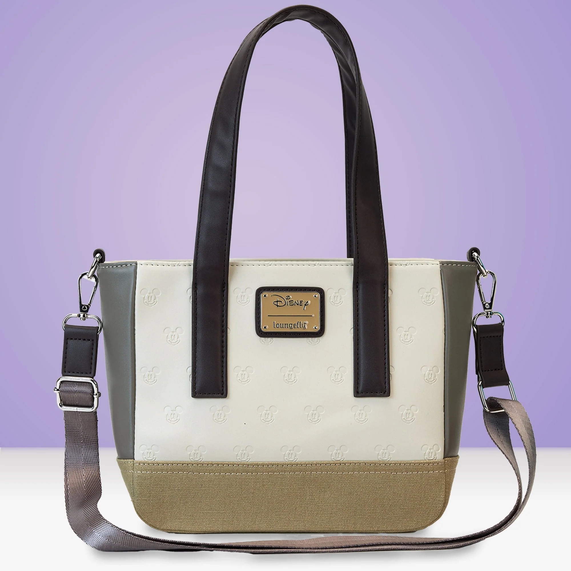 Loungefly x Disney Mickey And Friends Faux Leather And Canvas Mini Tote Bag