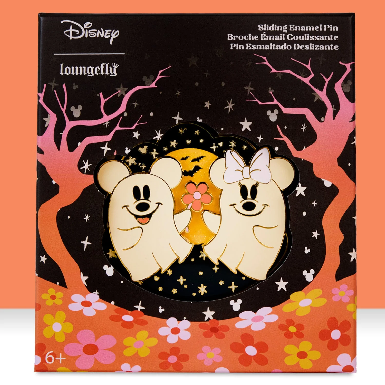 Loungefly x Disney Mickey and Friends Halloween Glow In The Dark Sliding 3" Collector Box Pin