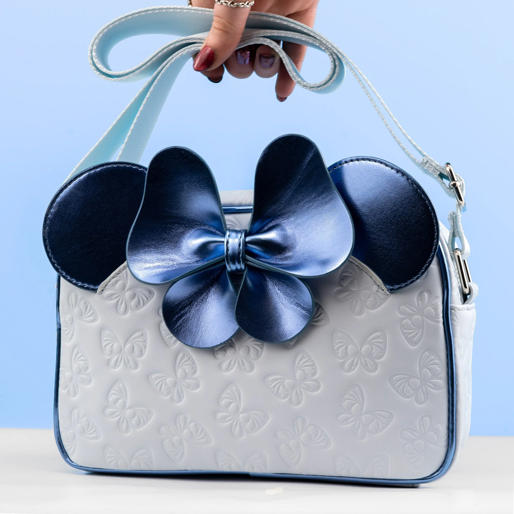 Loungefly x Disney Minnie Mouse Blue Butterfly Crossbody Handbag