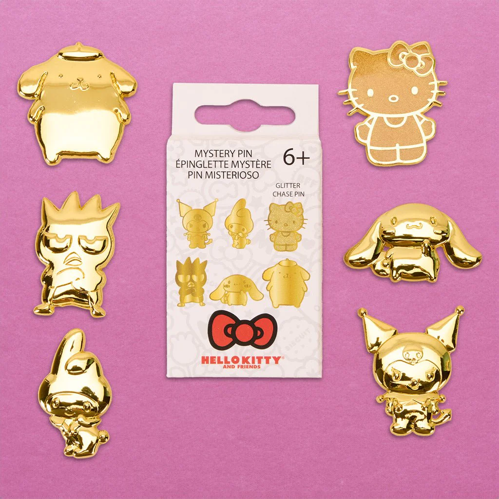 Loungefly x Sanrio 50th Anniversary Gold Blind Box Mystery Pin