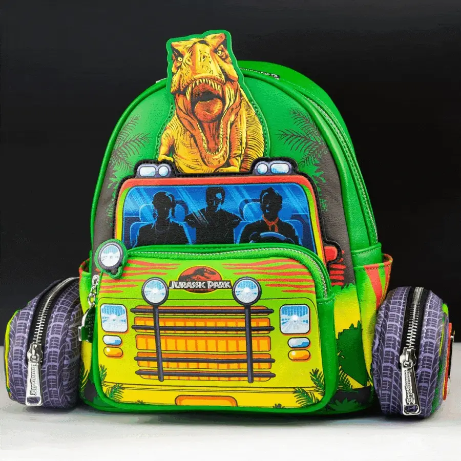 Loungefly x Universal Jurassic Park T-Rex Vehicle Escape Light Up Mini Backpack