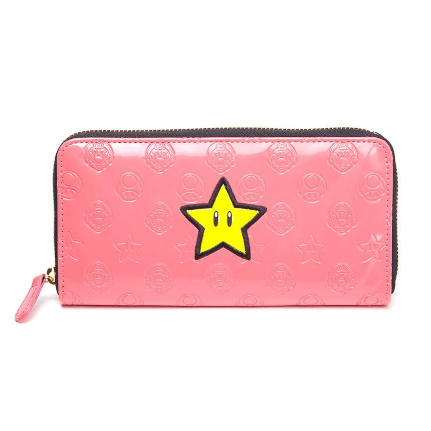 Super Mario Power Star Zip Around Purse
